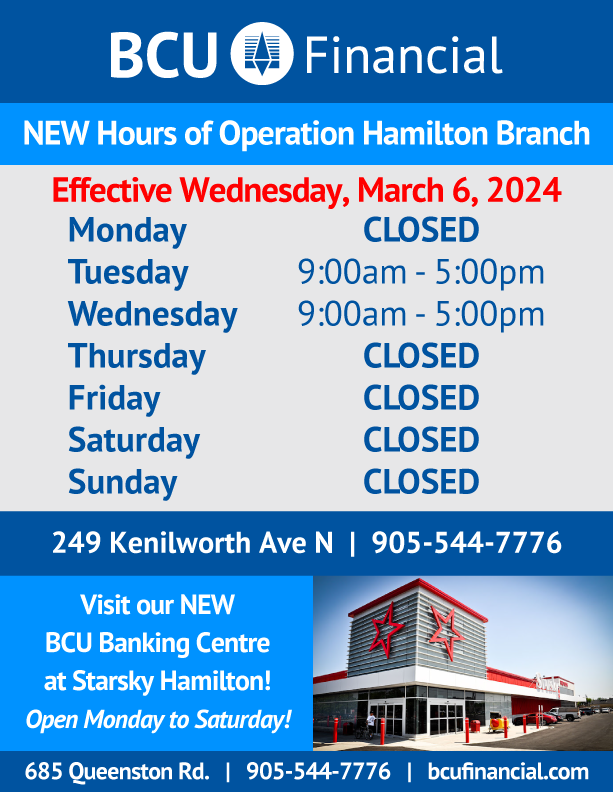 new hamilton branch hours from march 6, 2024: Tuesday 9:00AM - 5:00PM Wednesday 9:00AM - 5:00PM