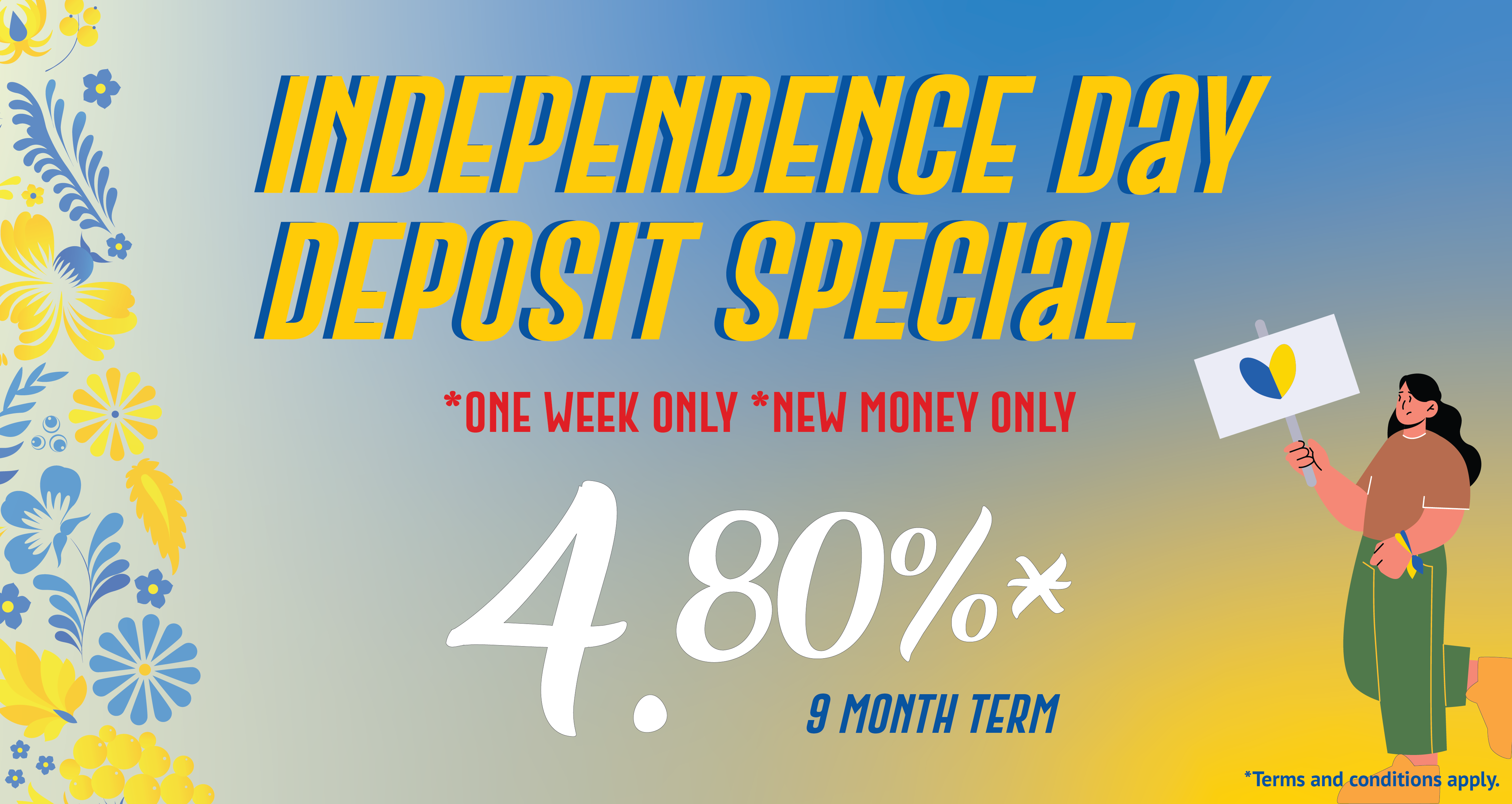 bcu independence day special 9-month term 4.80% valid for 1 week only