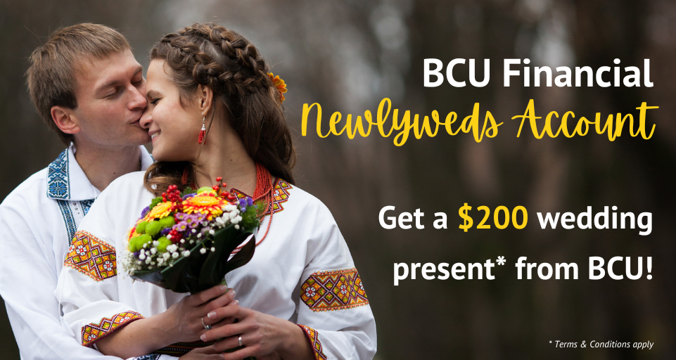 bcu newlyweds account $200 wedding present from BCU